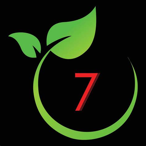 Green leaf or number 7 logo 24667443 Vector Art at Vecteezy