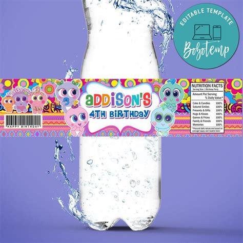 Ksimerito Birthday Water Bottle Label Template | Bobotemp