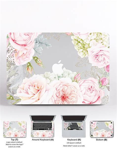 Flowers Sticker MacBook 13 inch MacBook Decal Floral MacBook