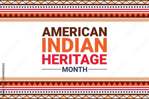 American Indian Heritage Month Background vector in traditional border ...