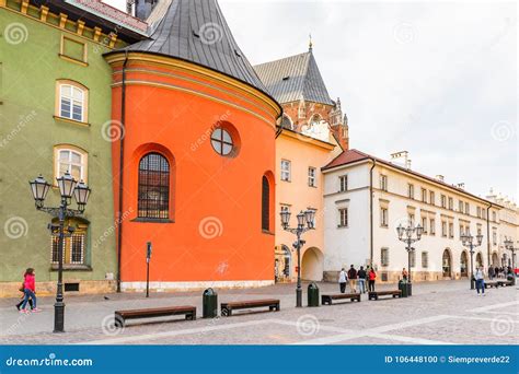 Architecture of Krakow, Poland Editorial Image - Image of main, blue ...