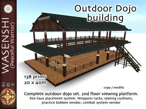 Second Life Marketplace - Authentic Outdoor Dojo Building (Japanese style).