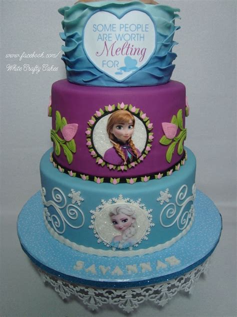Want to Build a Snowman Frozen Cake with Elsa, Anna, and Olof - Cute version of the princesses ...