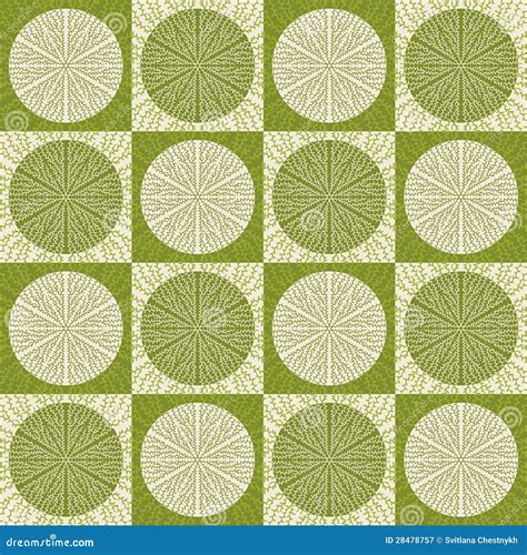 Seamless Pattern in Retro Green Colors Stock Vector - Illustration of circle, endless: 28478757