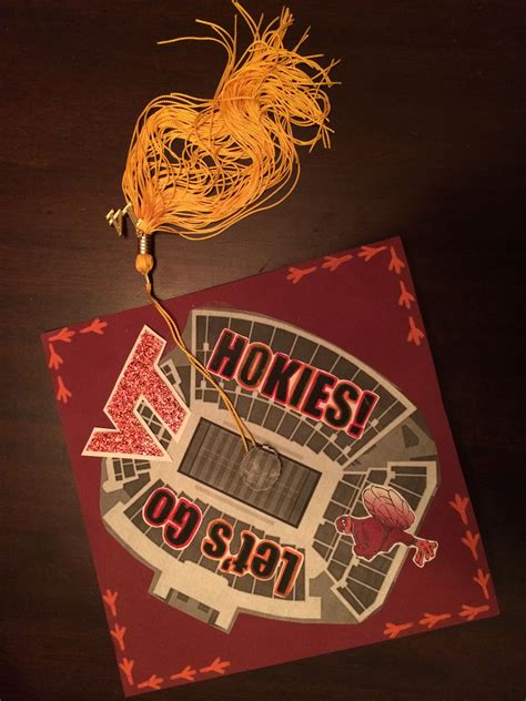 Decorated graduation cap Virginia Tech Hokies Lane Stadium | Graduation ...