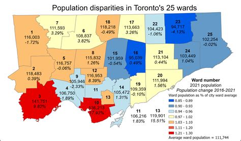 ELECTION: Population disparities between Toronto's 25 wards - Spacing Toronto | Spacing Toronto