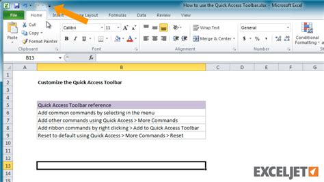 Excel tutorial: How to use the Quick Access Toolbar