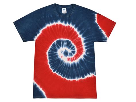 Spiral Royal and Red Tie Dye T-Shirt | Colortone | Tiedyespace.com