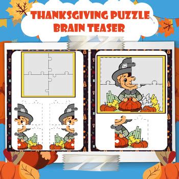 Thanksgiving Puzzle Brain Teaser / Fun Thanksgiving Activities | TPT