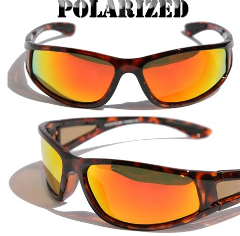 Mens Sport Wrap around Shield Polarized Sunglasses biker motor-cycle fishing New | eBay