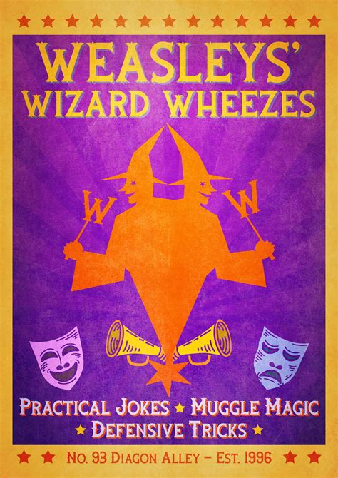 Weasleys Wizard Wheezes Diagon Alley Poster Print Harry | Etsy