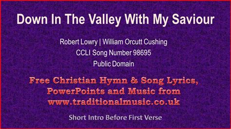 Down In The Valley With My Saviour(viola section) - Hymn Lyrics & Music ...