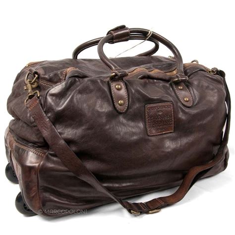 MARCONI - Rugged Italian Leather Rolling Duffel Bag designed by Marco ...