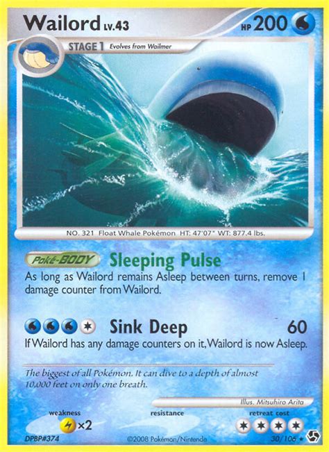 Wailord 30/106 DP Great Encounters Rare Pokemon Card NEAR MINT TCG