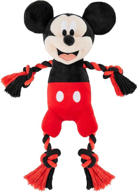 DISNEY Mickey Mouse Plush with Rope Squeaky Dog Toy - Chewy.com