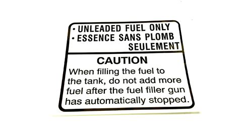 Subaru Ascent Fuel Information Label. Body, CAUTION - 10024AA080 | Ciocca Subaru, Allentown PA