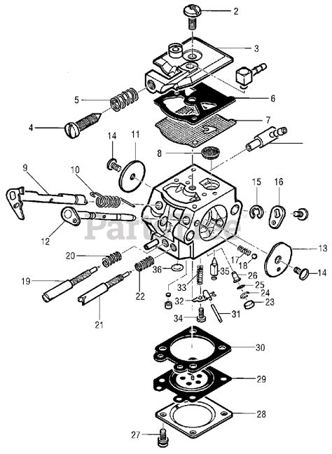 McCulloch MS 1846 AV (41AY86AQ077) - McCulloch Chainsaw (2003-2007) Carburetor Assembly Parts ...