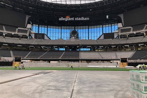 UNLV artificial turf installation begins at Allegiant Stadium ...