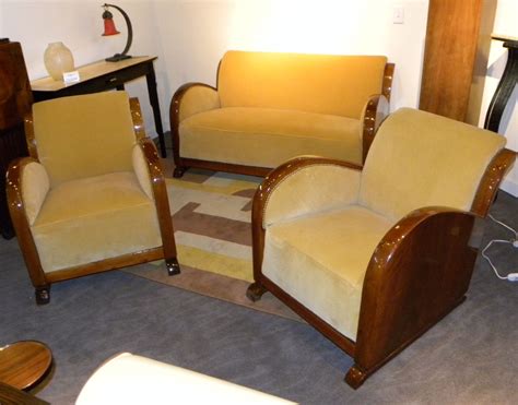 Original restored French Art Deco Sofa Suite, Settee with fabulous wood | Sold Items Seating ...