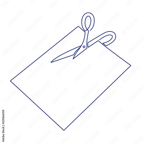 Continuous one line drawing of scissors cut paper vector illustration. Stock Vector | Adobe Stock