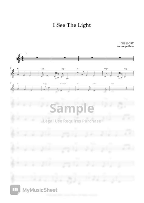 Disney Tangled OST - I See The Light (Flute Sheet Music) Sheets by sonye flute