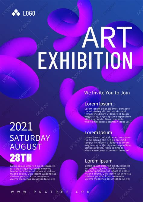 Blue And Purple Art Exhibition Poster Template Download on Pngtree