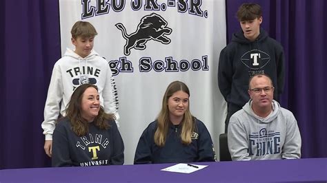 Nine seniors sign at Leo High School to play sports in college - YouTube