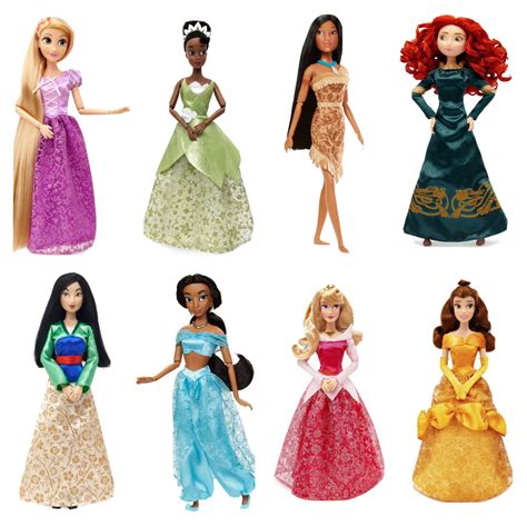 Disney Barbie Classic Princess Dolls Pocahontas Merida Belle Aurora ...