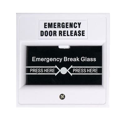 Break Glass Emergency Door Release - White