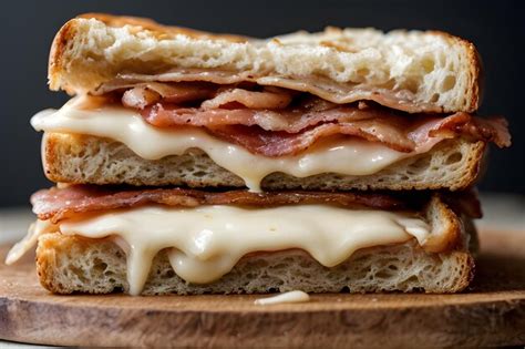 Premium AI Image | Bacon sandwich on crusty bread