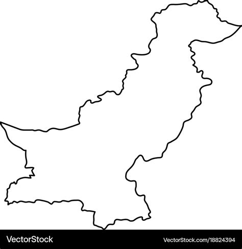 Pakistan map of black contour curves on white Vector Image