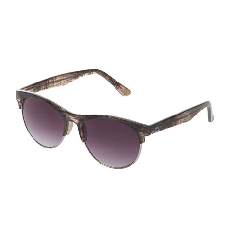 Nine west Gray Striated Clubmaster Sunglasses in Gray | Lyst