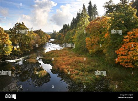 Autumn Weather 2015 - River Tweed - Scottish Borders Stock Photo - Alamy