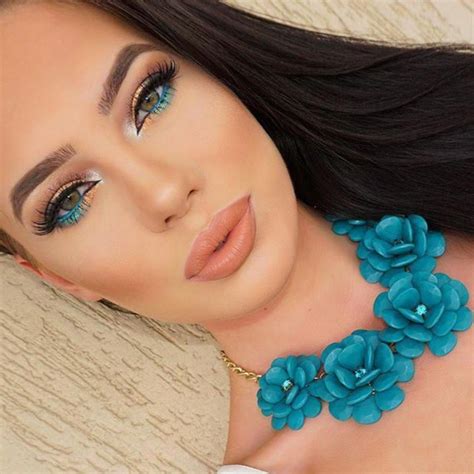 Pin by Shantelle K on Love that Full Face makeup look | Turquoise eye makeup, Teal makeup, Eye ...