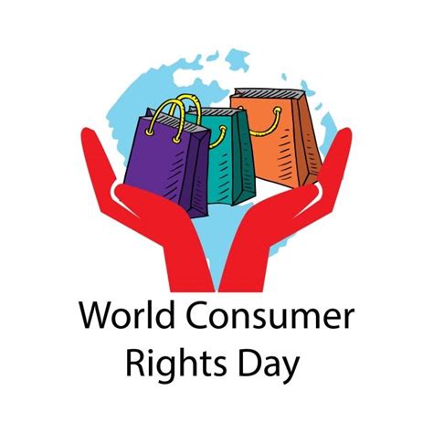 two hands holding shopping bags with the words world consumer rights day