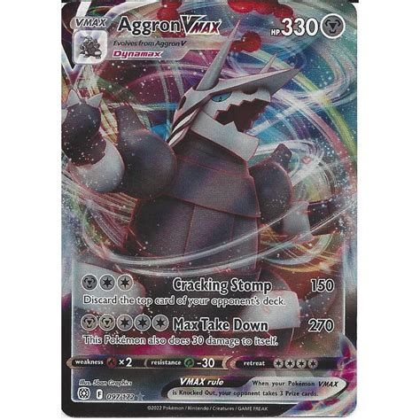 Pokemon Trading Card Game 097/172 Aggron VMAX : Rare Ultra Card : SWSH ...