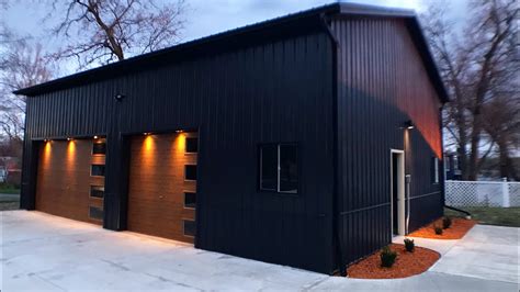 BLACK EXTERIOR MODERN 30x40 POLE BARN/SHOP BUILD IS FINISHED! - YouTube