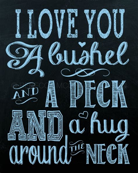 Items similar to Bushel and A Peck, INSTANT DOWNLOAD, 8x10 chalkboard art print, printable ...