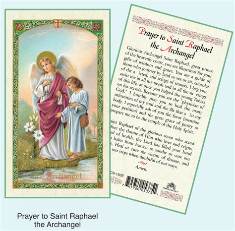 PRAYER CARD ST RAPHAEL – Crosses & Medals