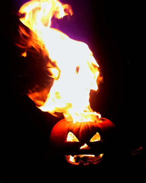 my first flaming pumpkin of the year : r/pics