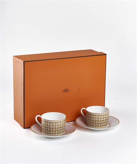 Hermès Mosaique Gold Tea Cup Set