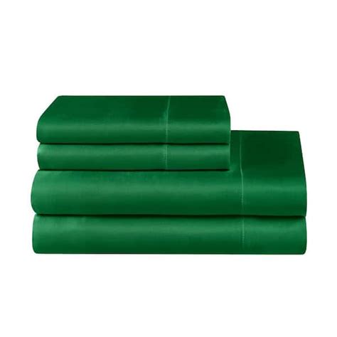 JUICY COUTURE 4-Piece Green Satin King Sheet Set JYS020197 - The Home Depot