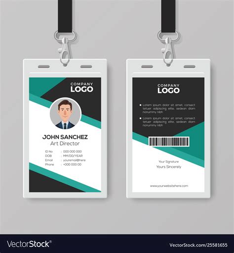 Professional id card template Royalty Free Vector Image