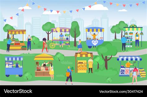 Street shop market cartoon Royalty Free Vector Image