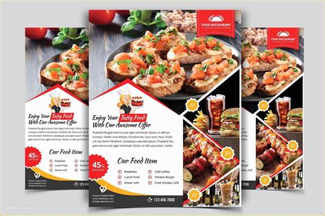Restaurant Flyers Templates Free Of Restaurant Flyer Vol 08 Flyer Templates Creative Market ...