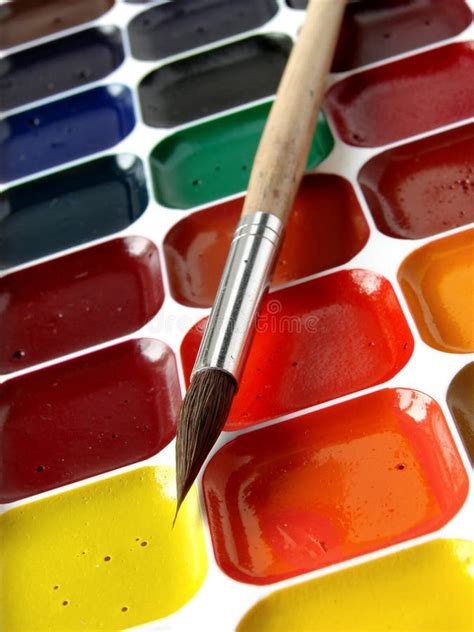 Watercolor paints stock photo. Image of tools, palette - 13043800