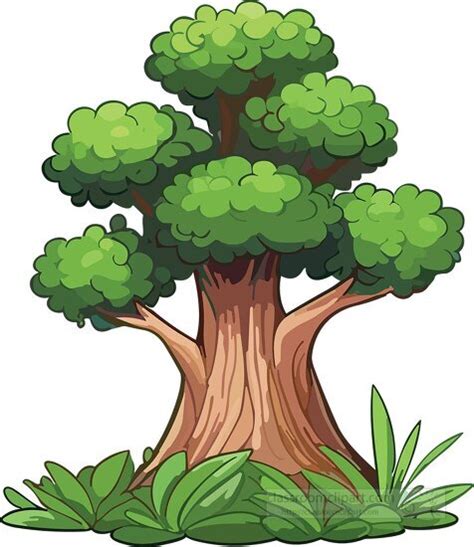 Trees Clipart-large green tree growing in plants