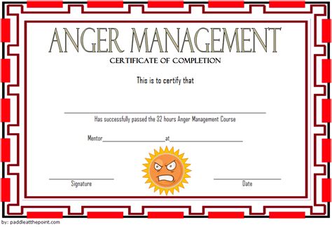 Anger Management Certificate Template 4