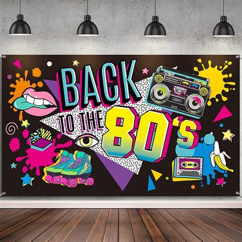 80's Party Decor Backdrop Back to the 80's Banner 80's Backdrop ...