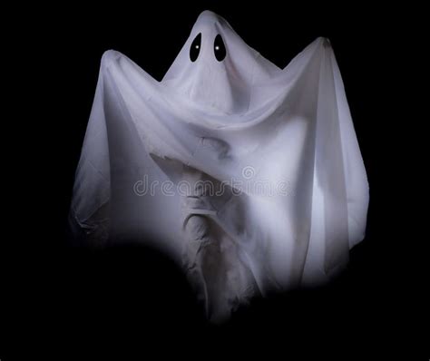 Scary White Ghost at Big Eye on Black Background for Halloween Concept Stock Image - Image of ...